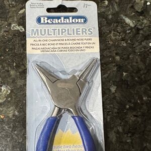 Beadalon Multipliers All-in-One Chain Nose & Round Nose Pliers - Blue Handles